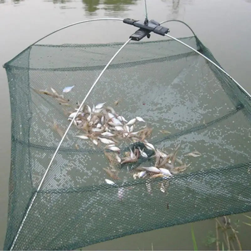 Fishing Net Foldable Folding Mesh Nylon Fishing Net Baits Trap Cast Dip Crab Shrimp Net Peaceful Pleasures Health and Wellness