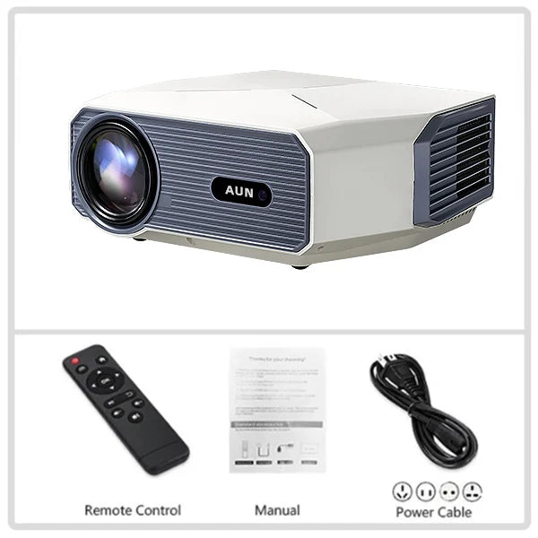 AUN A004 Pro Mini Projector 4K Android 1080P Home Theater Peaceful Pleasures Health and Wellness A004 Pro US Plug