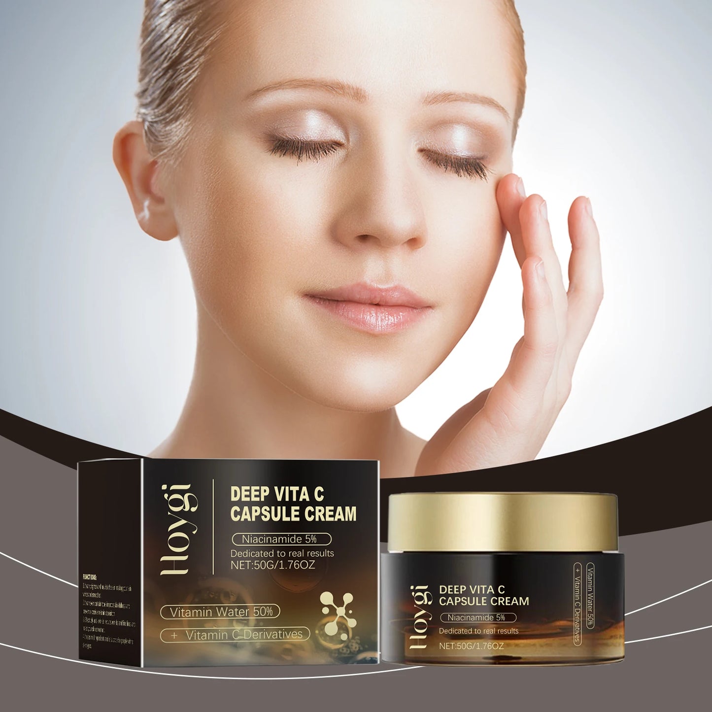 Vitamin C Capsule Facial Cream Even Skin Tone Pigmentation Removal Hydrated Skin Moisturizing Brightening Firming Face Cream Peaceful Pleasures Health and Wellness
