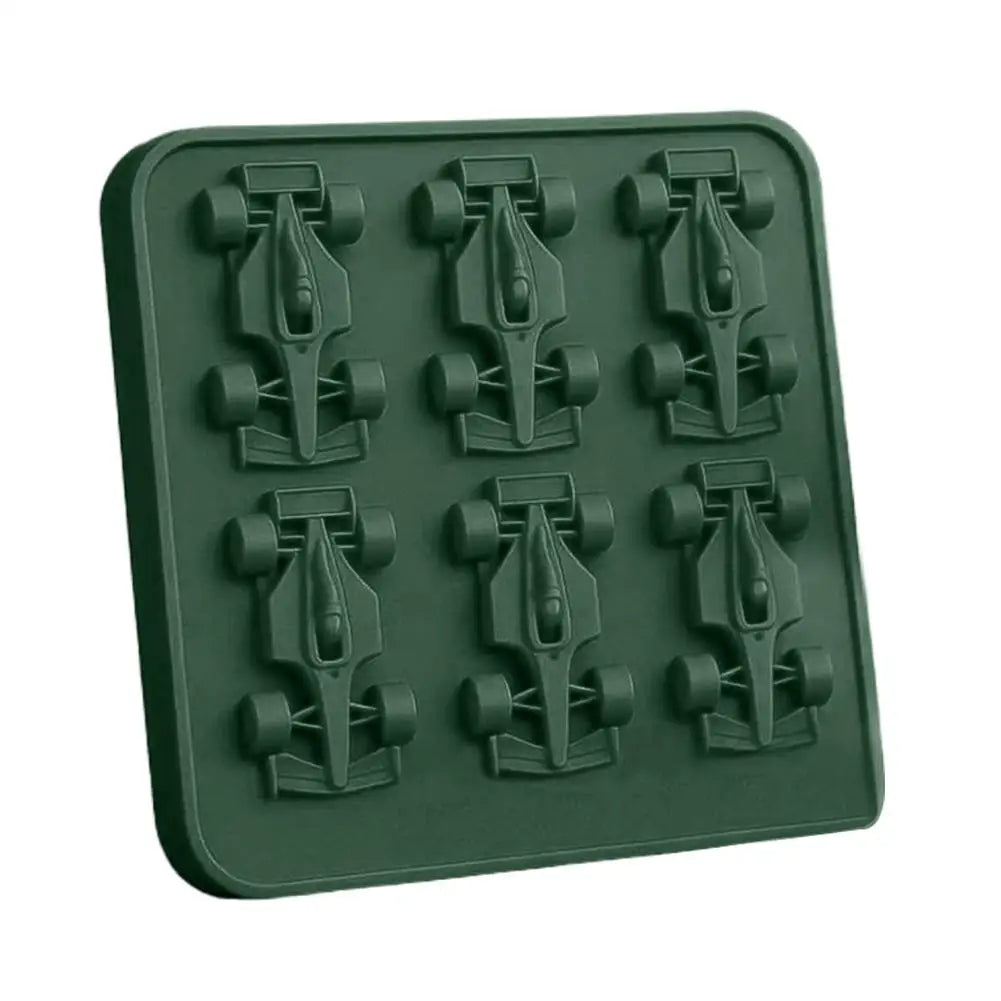 F1 Racing Car Ice Cube Tray | 6-Cavity 3D Silicone Mold