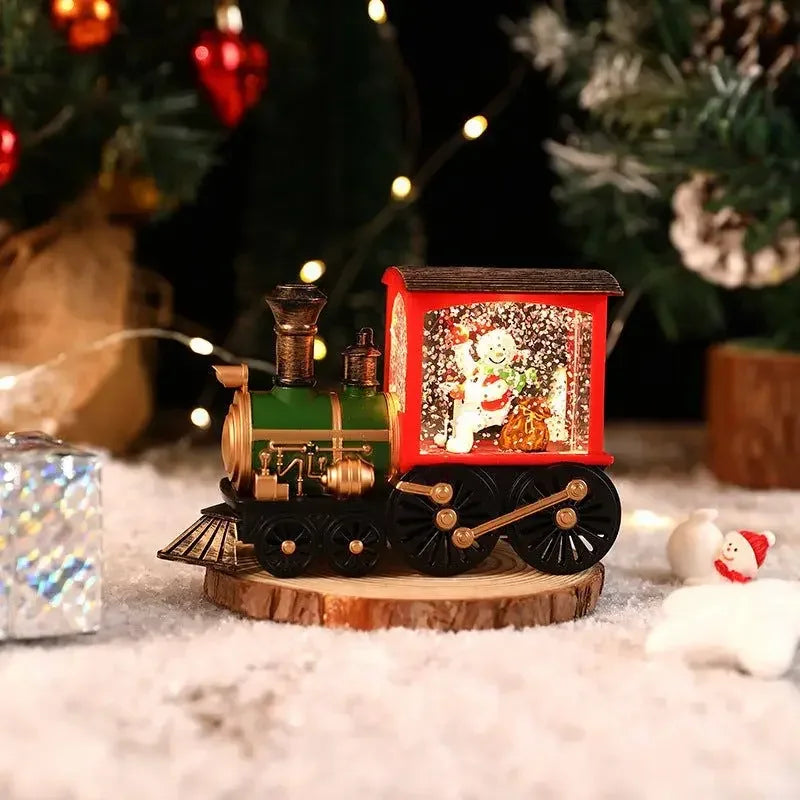 New Christmas Gifts Souvenirs Christmas Party Gifts Water Filled Small Trains Thomas Trains Cars Decoration Lighting Train Box Peaceful Pleasures Health and Wellness colored yeti
