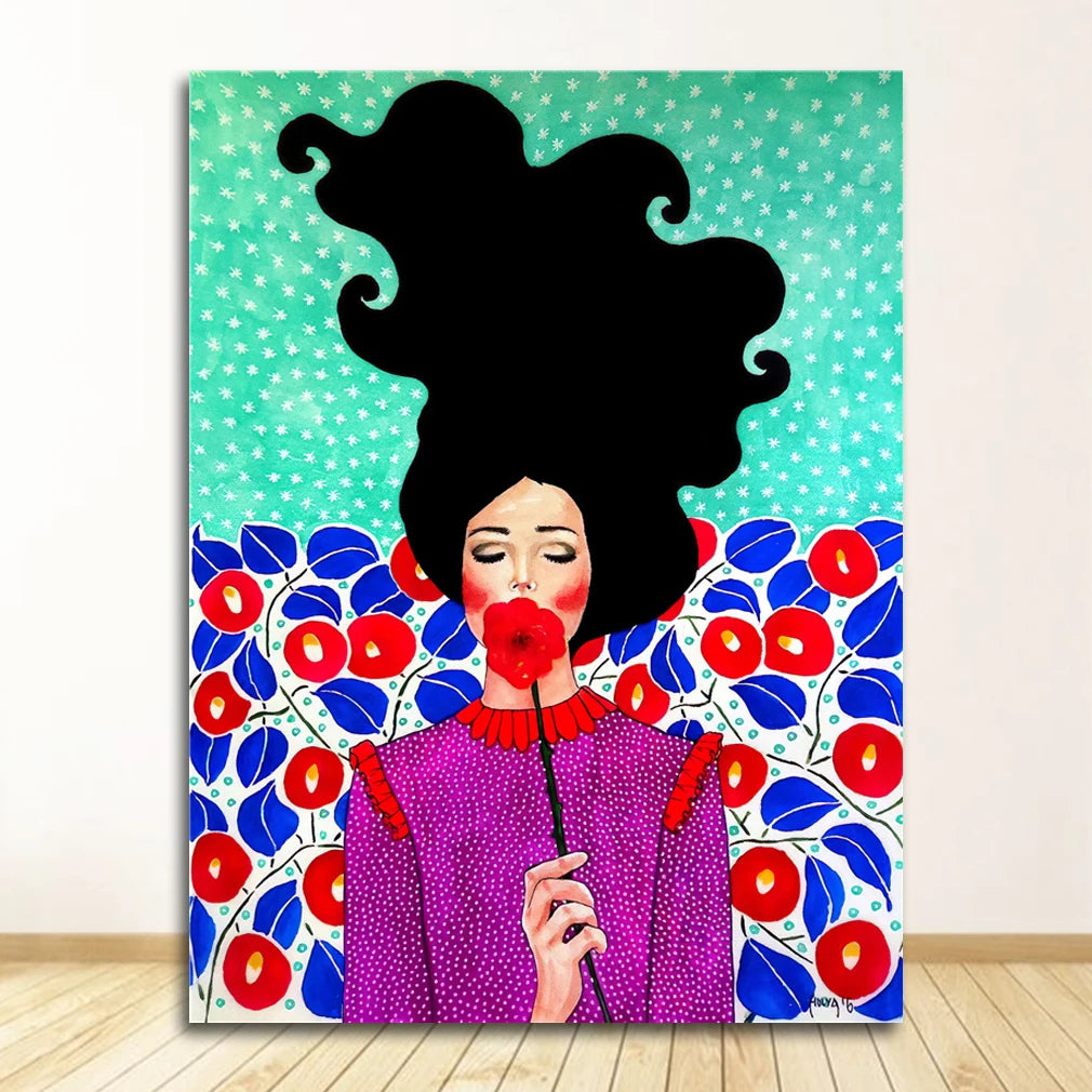 Nordic Characters Colorful Canvas Wall Art Print | Unframed Poster