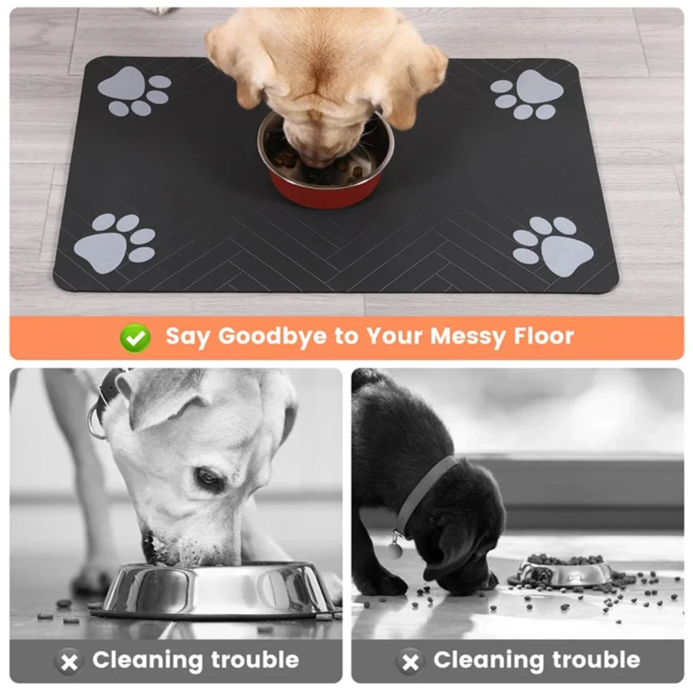 Pet Feeding Mat – Absorbent, Non-Slip & Waterproof for Dogs & Cats