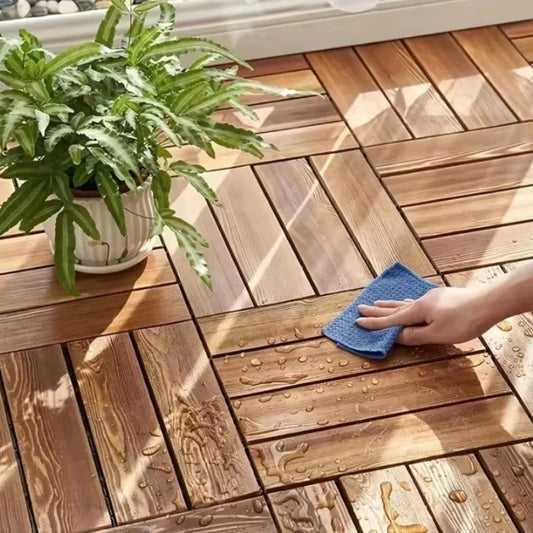 Solid Wood Flooring Balcony Bathroom Courtyard DIY Garden Terrace Outdoor Splicing Flooring Waterproof And Anti Slip Floor Mat Peaceful Pleasures Health and Wellness