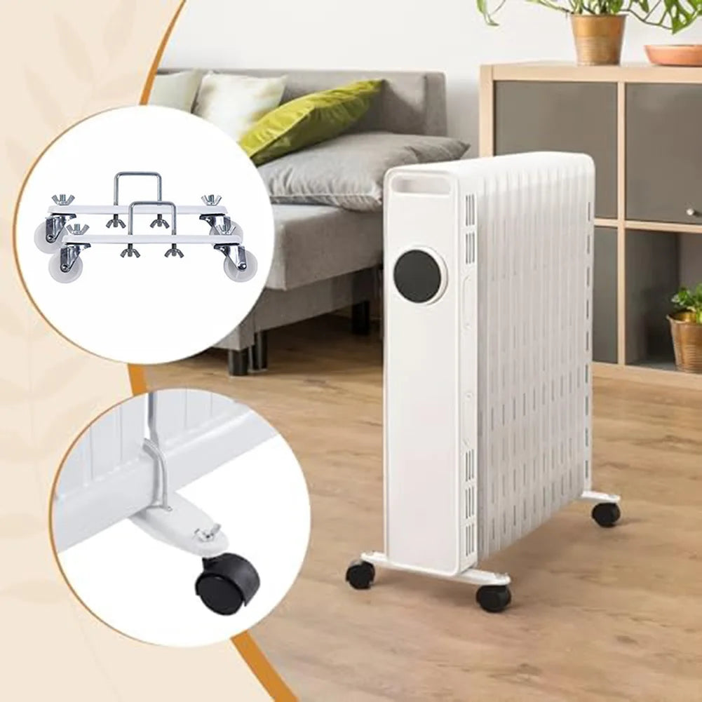 Oil Filled Heater Bracket 360 Degree Rotating Casters Sturdy Low