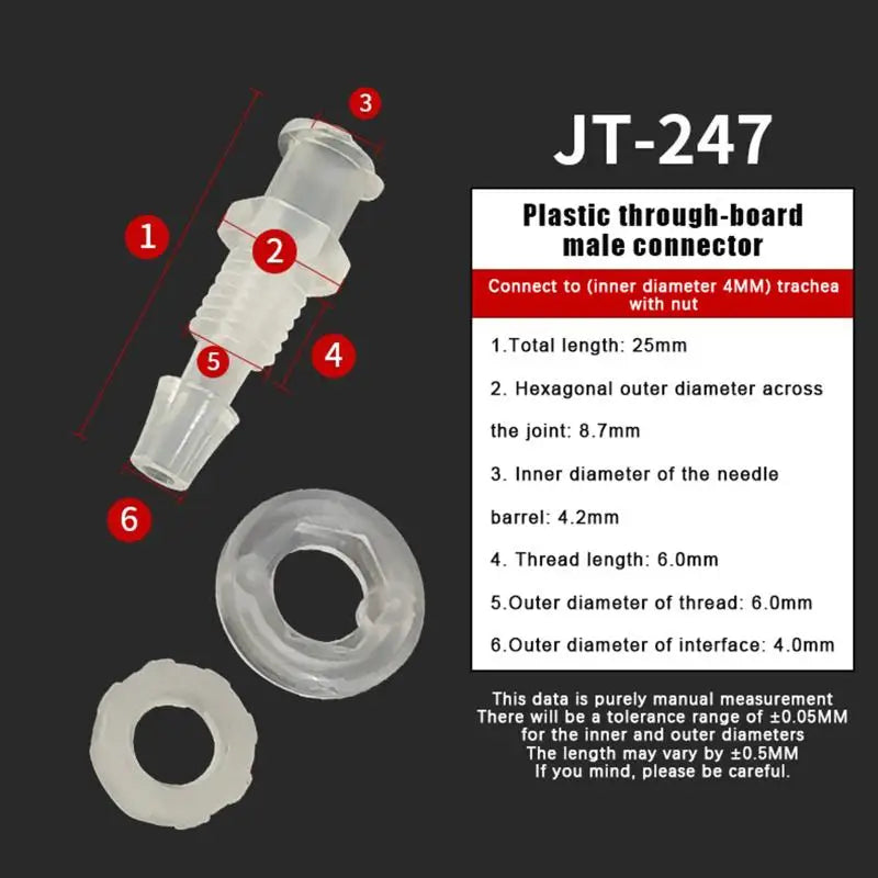 PP Plastic Lock Adapter Straight Through Air Valve Tube Connector