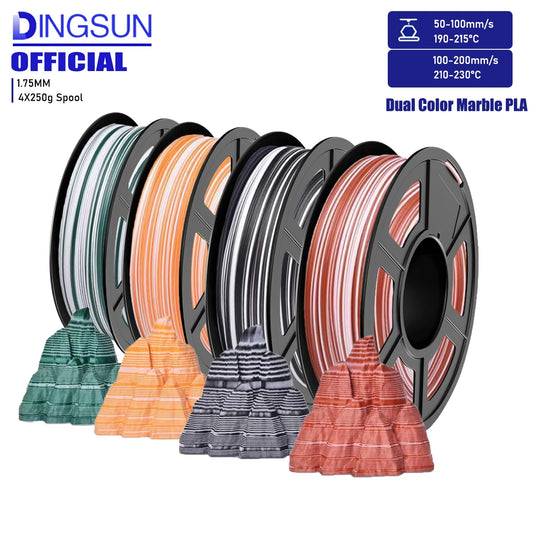 DINGSUN Matte Rainbow PLA Filament 1.75mm | 250g 500g 1KG Spool 3D Printer Filament Peaceful Pleasures Health and Wellness 4 combinations