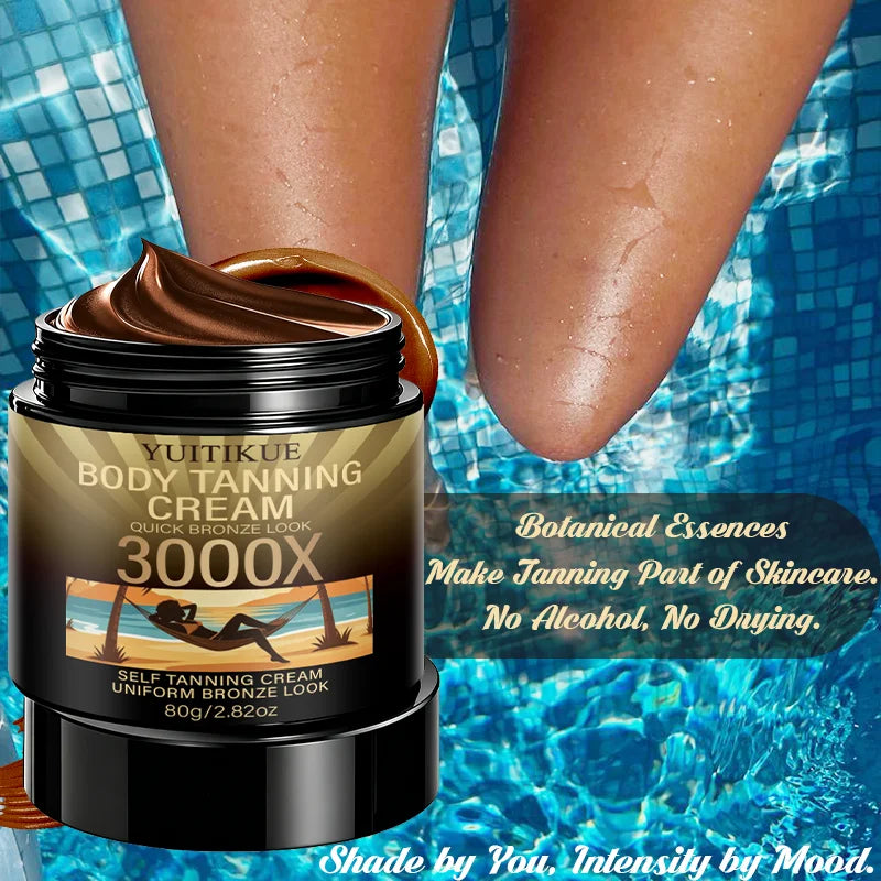 YUITIKUE 3000X Body Tanning Cream 80g for Quick, Uniform Bronze Sunless Tanning Look Peaceful Pleasures Health and Wellness