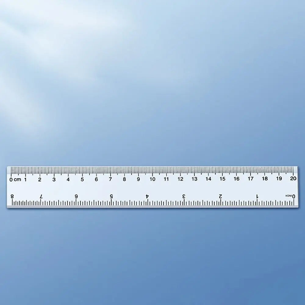Stationery 15cm 20cm 30cm 40cm Straight Ruler Plastic Transparent Measuring Ruler Multifunction Drawing Ruler School Peaceful Pleasures Health and Wellness 20cm