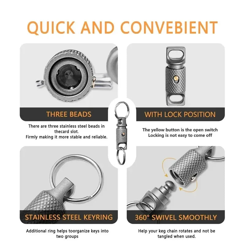 Titanium Alloy Mini Keychain Portable Quick Dismantling Durable Household Outdoor EDC Tool Peaceful Pleasures Health and Wellness