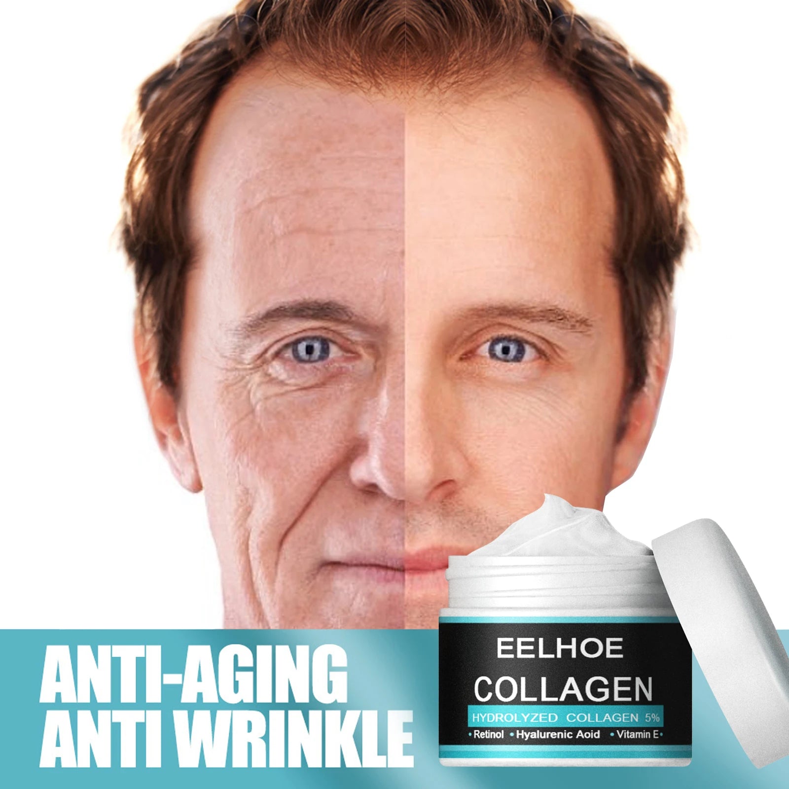 EELHOE Anti-Wrinkle Cream for Men – Firming & Moisturizing 50g Men's Anti-Aging Cream Peaceful Pleasures Health and Wellness