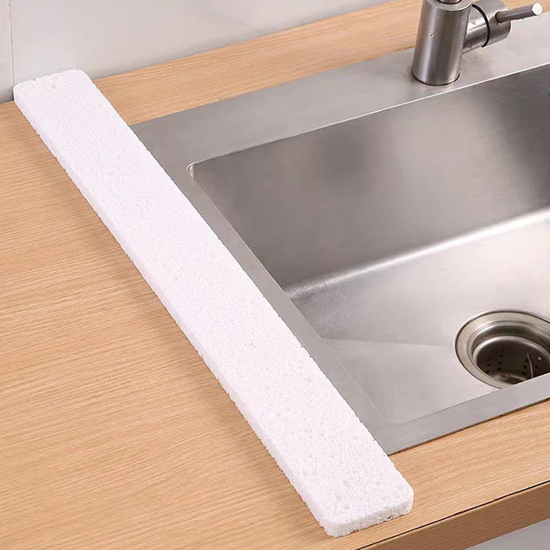 Kitchen Sink Splash Guard & Absorbent Dish Drying Mat Sink Splash Guard Mat Peaceful Pleasures Health and Wellness White