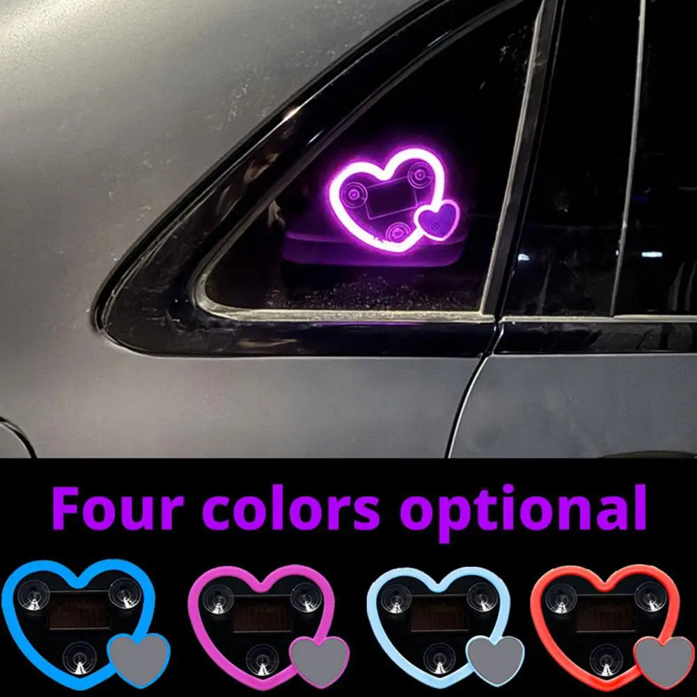 Solar Heart Neon LED Car Interior Light – 5 Modes | Dashboard