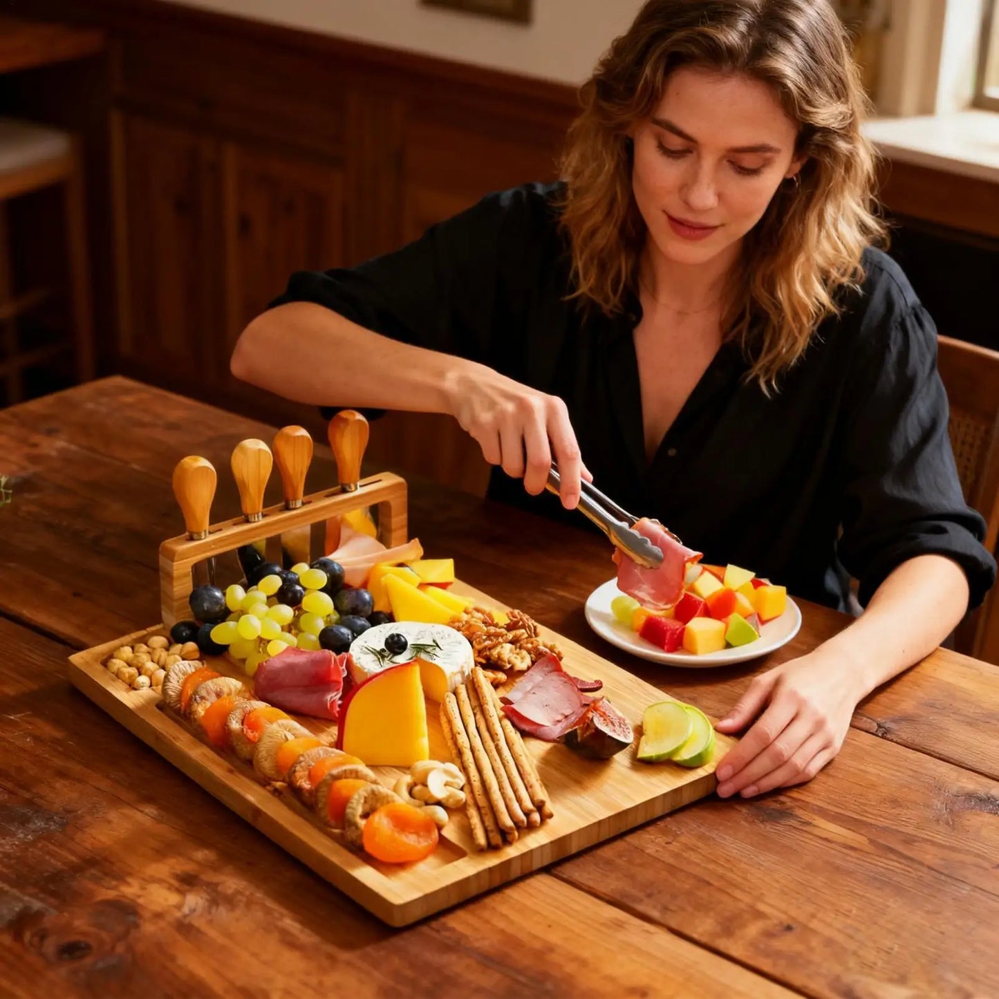 Cheese Board Heat-Resistant Appetizer Platter Charcuterie Board Dessert Serving Tray For Candy Snack Dessert Fruit Indoor Peaceful Pleasures Health and Wellness China Mainland