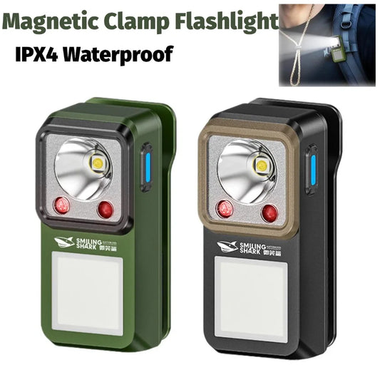 LED Magnetic Clip-On Flashlight | 6 Modes Rechargeable Light Rechargeable Flashlight Oasis Select