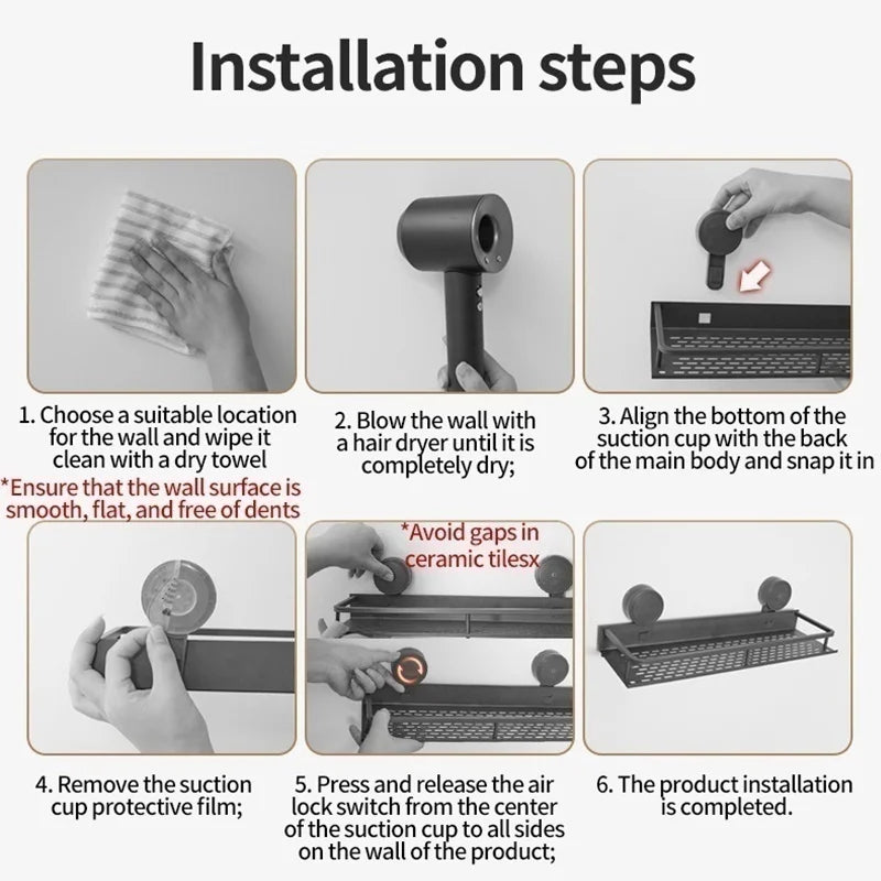 No-Drill Suction Cup Wall Hooks | 8-Hook Heavy Duty Organizer