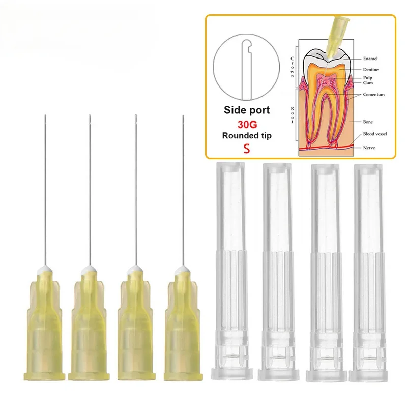 30GA Dental Endo Irrigation Needles – 100 Pack | Root Canal Tips