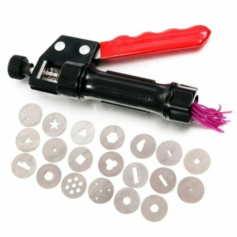 Hand-Held Clay Extruder Gun with 20 Nozzle Discs | Art Tool Clay Extruder Tool Peaceful Pleasures Health and Wellness