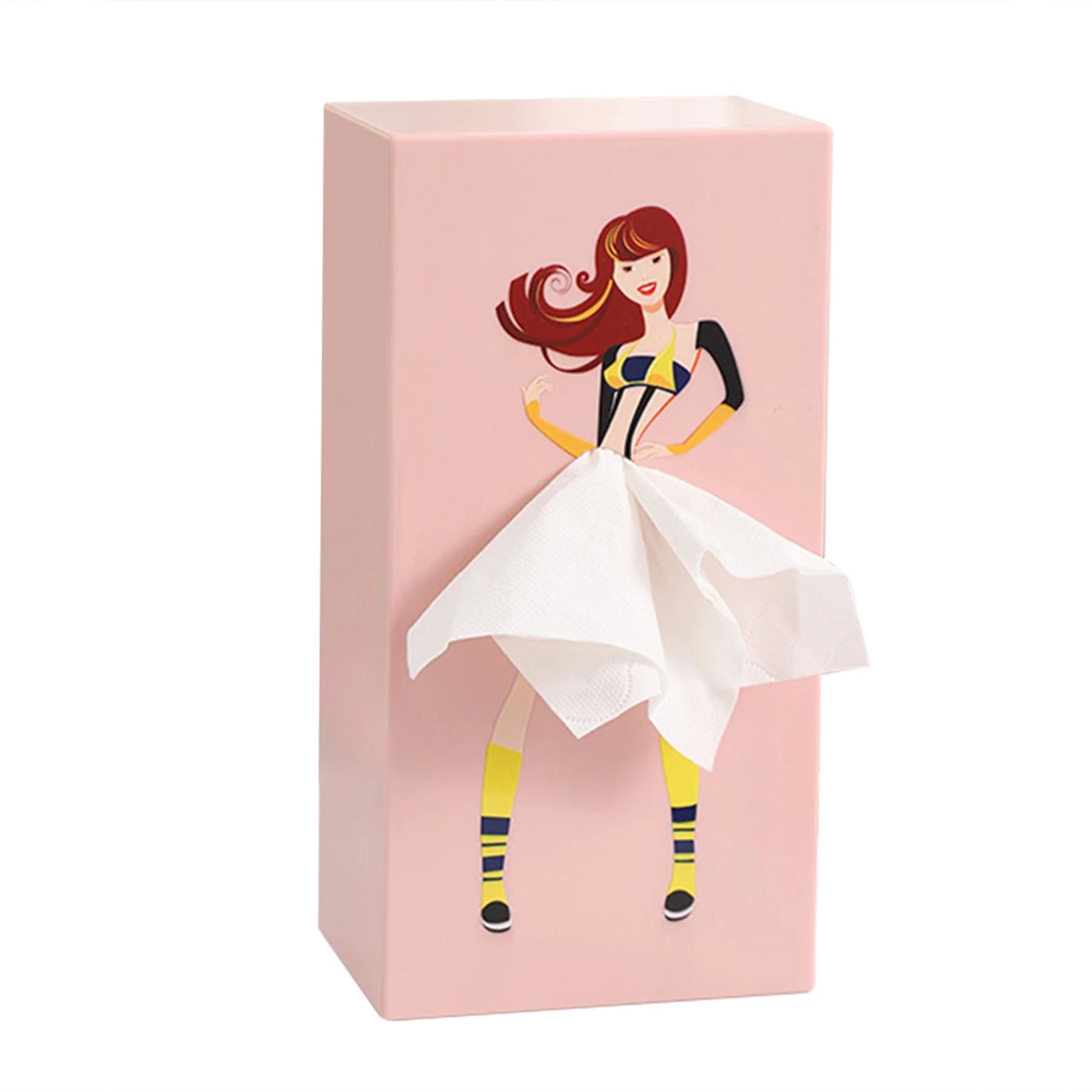 Pop-Art Flying Skirt Tissue Box Novelty Cartoon Anime Box Holder Cute Puffy Skirt Girl Tissue Box Desktop Decorative Ornaments Peaceful Pleasures Health and Wellness D