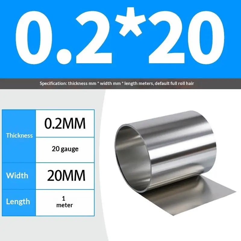 304 Stainless Steel Strip Sheet Foil 1M | 0.03–0.5mm Thick