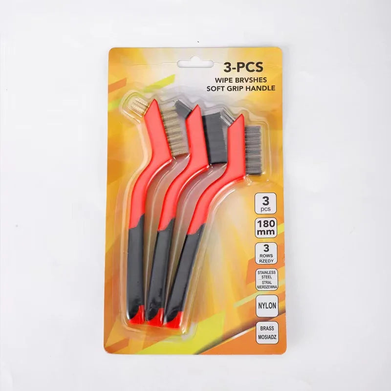 3-Piece Wire Brush Set – Stainless Steel & Brass Cleaning Brushes