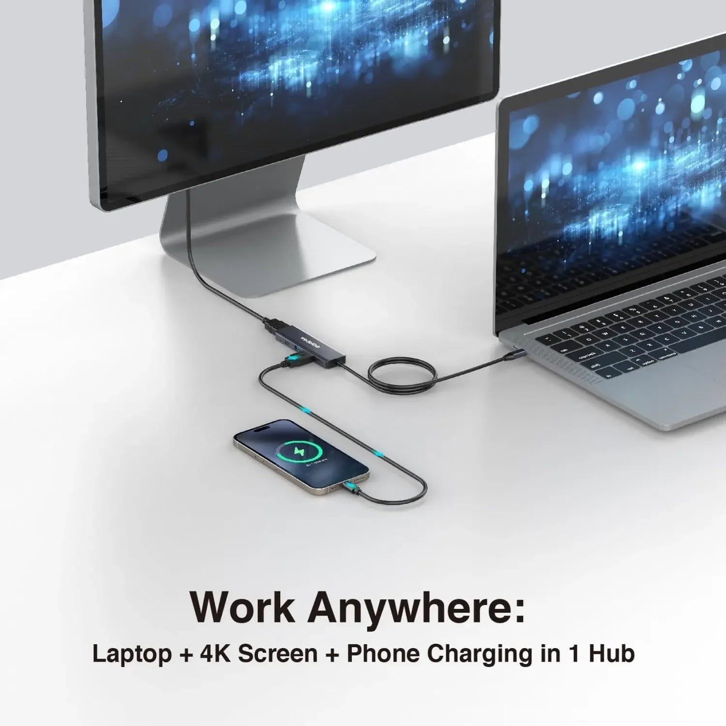 5-in-1 USB C Hub with HDMI 4K, 100W PD Fast Charging, and High-Speed Ports for Laptops and Tablets Peaceful Pleasures Health and Wellness