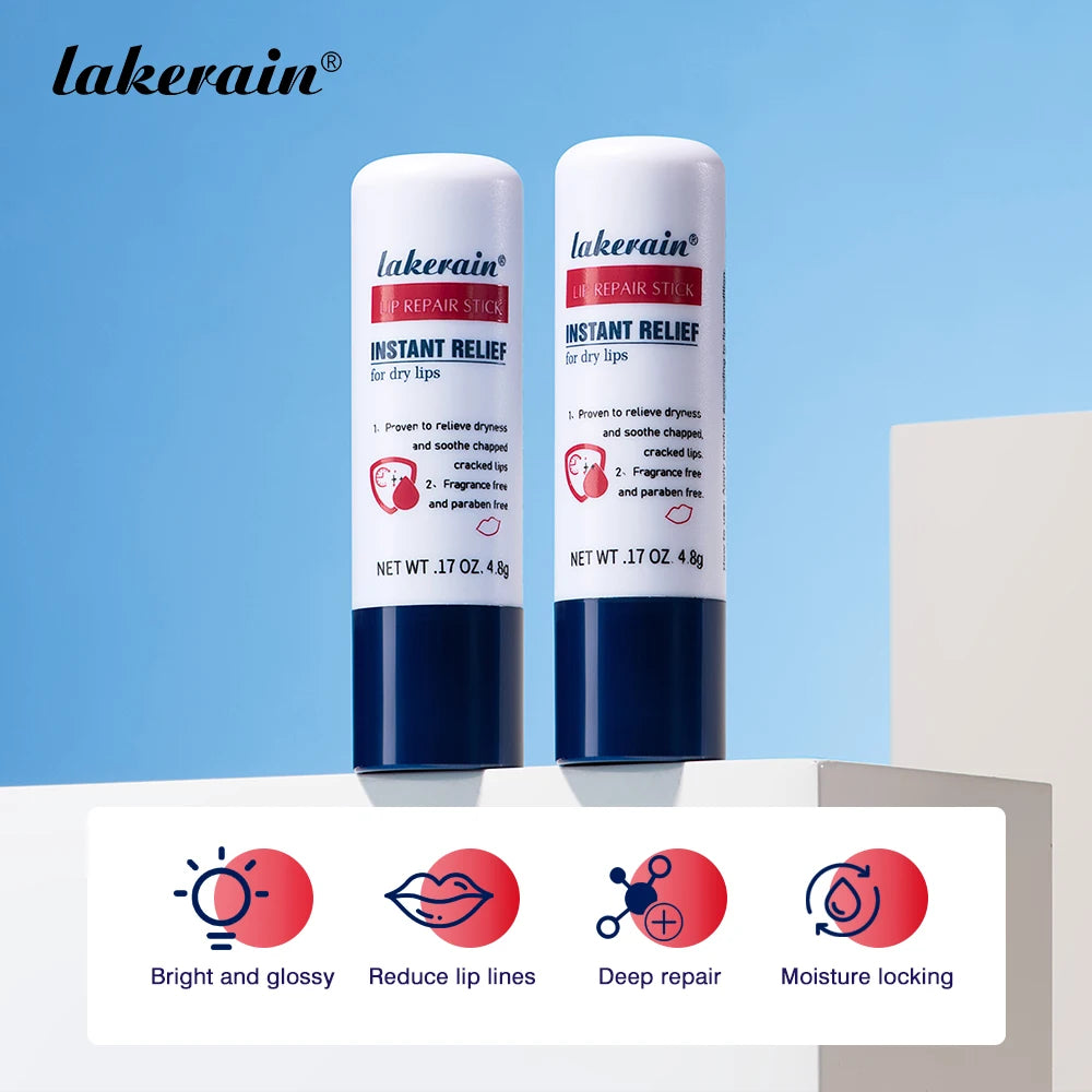 Lakerain Lip Repair Stick 2 Packs Quick Relief Of Dry Moisturizing And Smoothing lip Lines Lip Balm Soothes Chapping Lipstick Peaceful Pleasures Health and Wellness