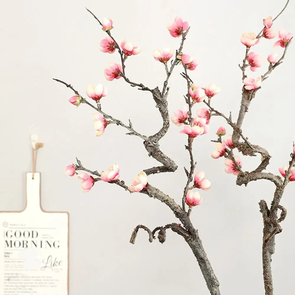 Silk Plum Blossom Branch Artificial Flowers | Home & Party Decor