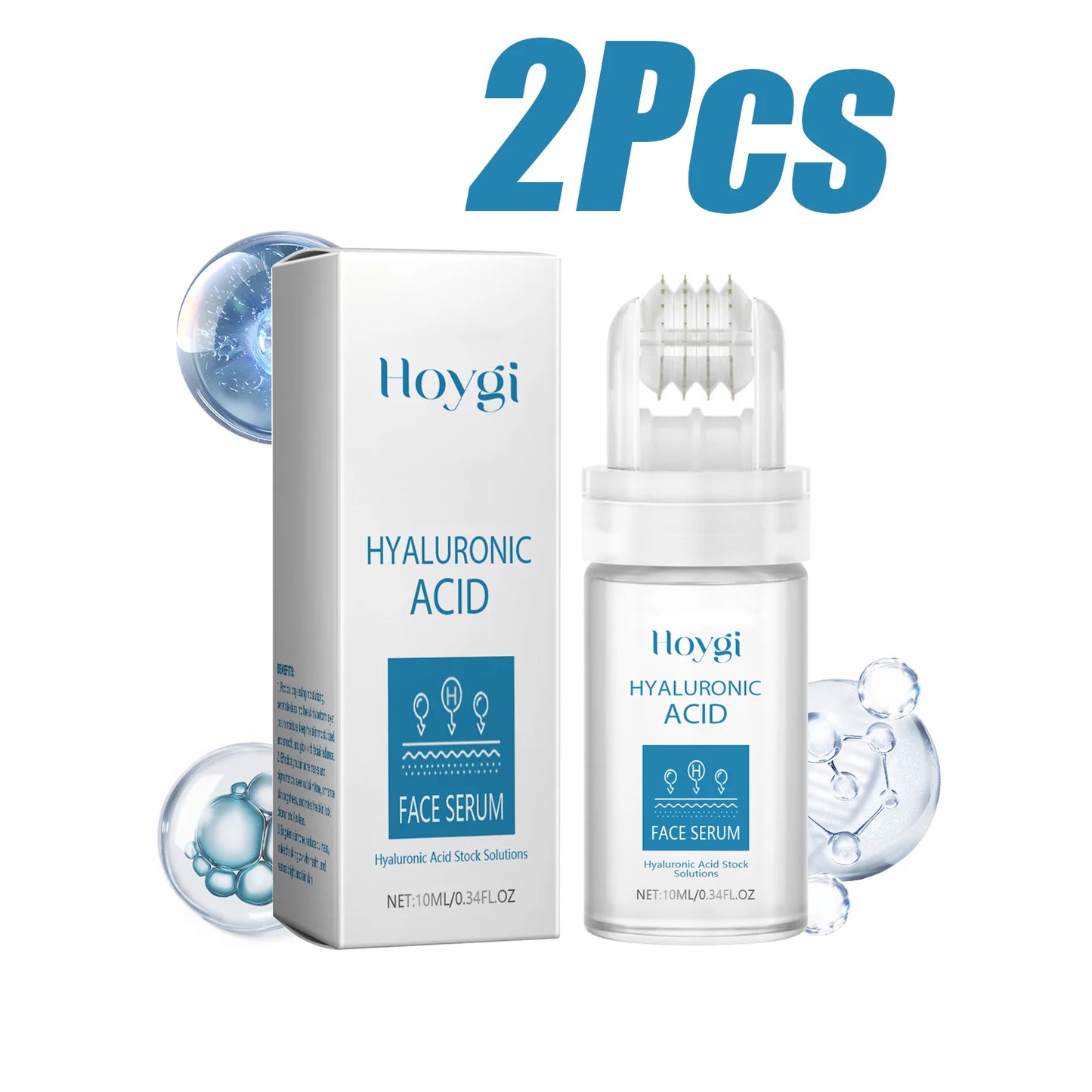 Hyaluronic Acid Microneedle Roller Serum – 0.25mm 64 Pins Peaceful Pleasures Health and Wellness 2 Pcs