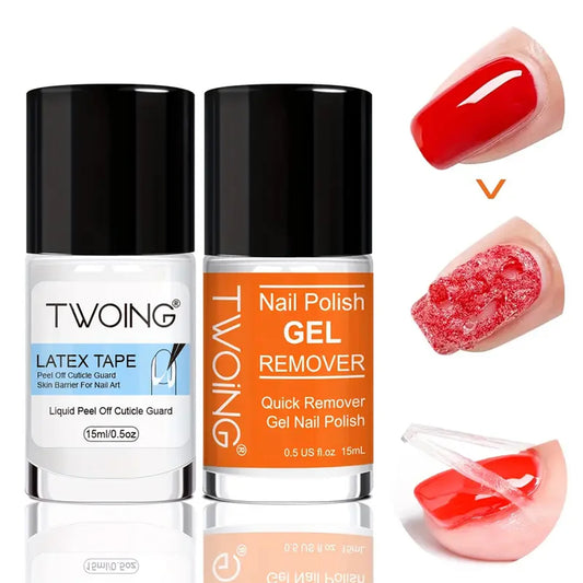 Nail Polish Gel Remover Set,2-5 Minutes Quick Remover Polish,With Gel Nail Polish Remover ,Nail Latex Tape,For Nail Salon Care Peaceful Pleasures Health and Wellness Default Title