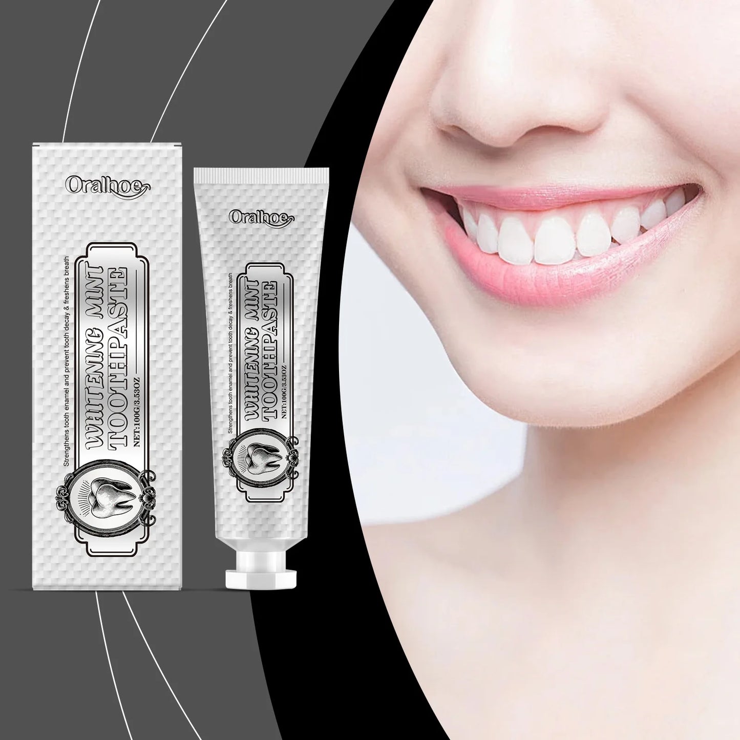 Oralhoe Whitening Toothpaste | Mint Fresh, Anti-Halitosis 100g