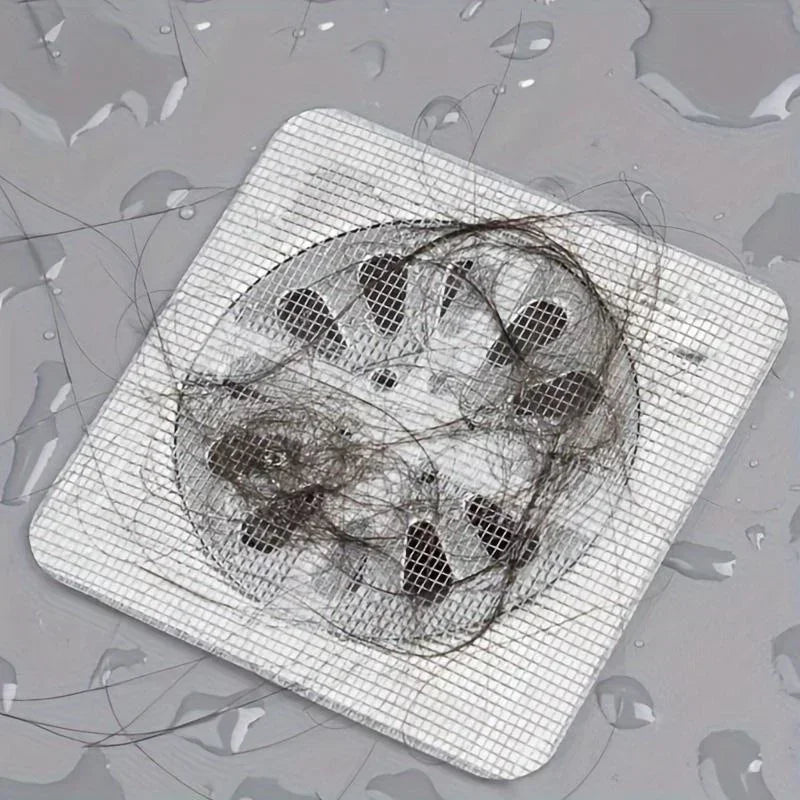 10-Pack Disposable Shower Drain Hair Catcher Mesh Covers