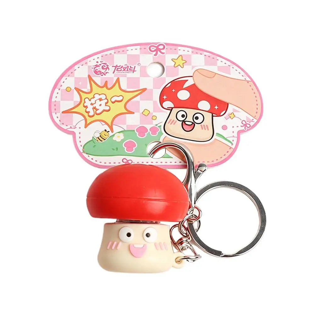 Mini Mushroom Fidget Toy Keychain Plastic Press Pop Sensory Stress