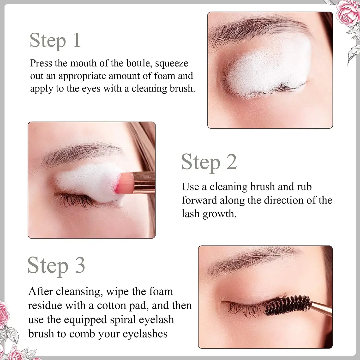 5/10PCS 50ML Eyelash Extension Shampoo Foam Mousse Kit Fast Makeup Glue Removal Foam Set Deeply Cleaning With Brush For Women Peaceful Pleasures Health and Wellness