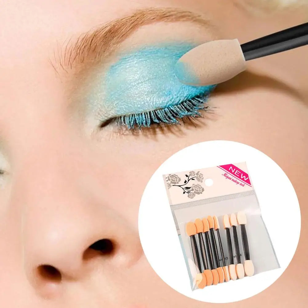 Disposable Eyeshadow Sponge Applicator Sticks – 10 Pcs/Pack