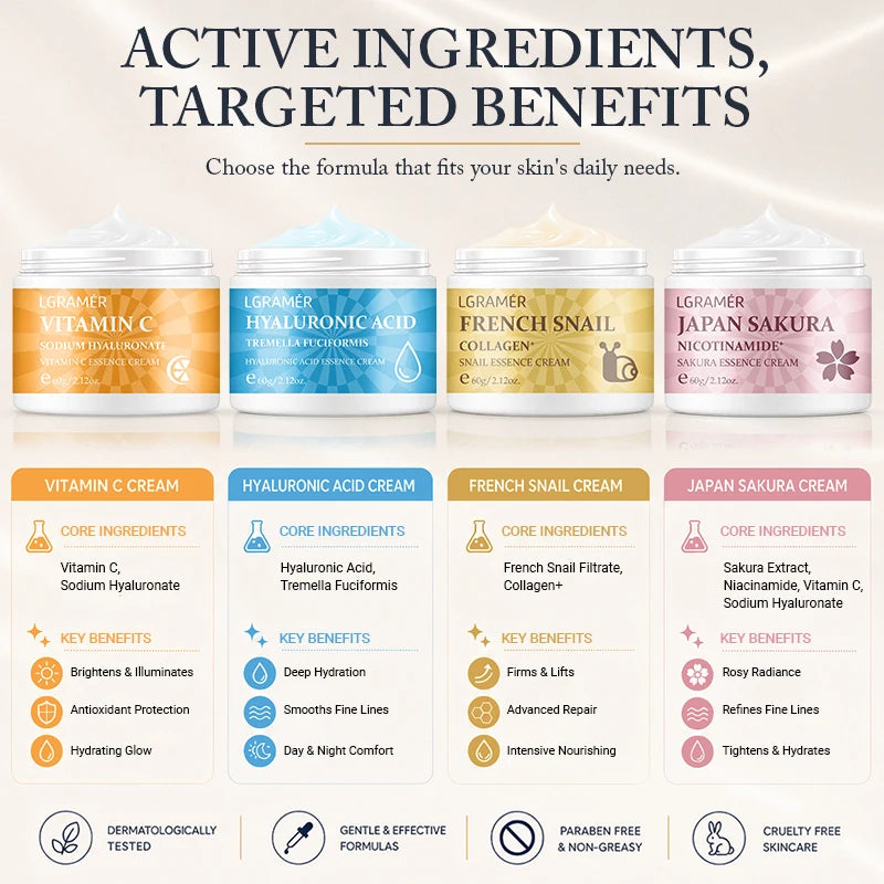  Vitamin C Face Cream Hyaluronic Acid Antioxidant Brightening Dull Skin Hydrating Glow Moisturizing Facial Cream Daily Skincare Peaceful Pleasures Health and Wellness