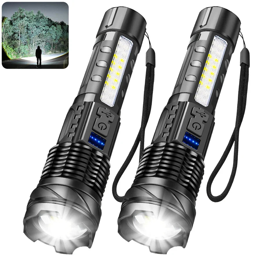 KDULIT LED Tactical Flashlight – 2300 Lumen, Zoom, USB Rechargeable