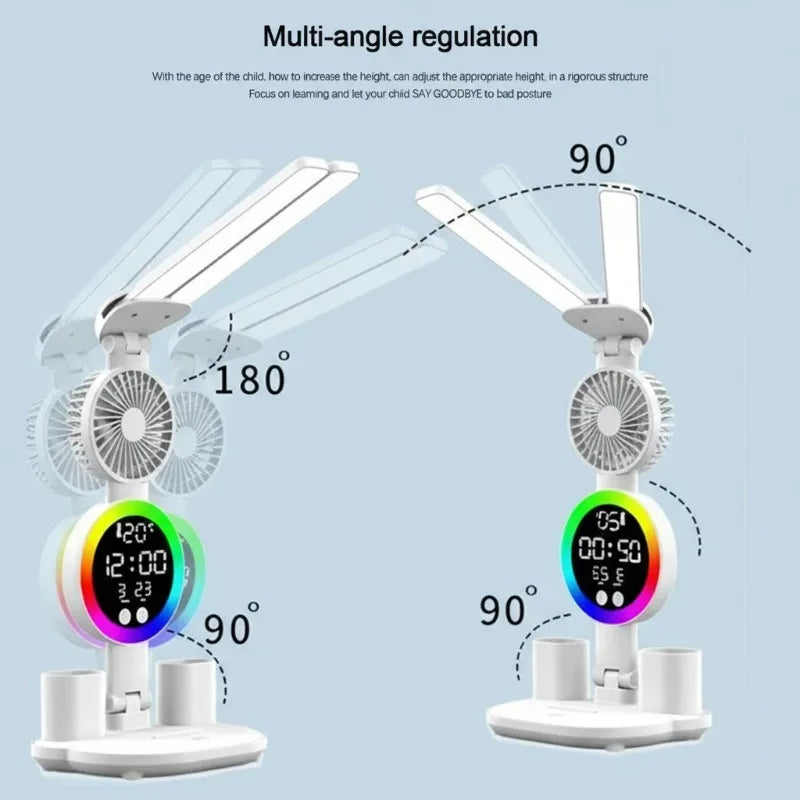 RTONTR Eye Protection Desk Lamp with Fan & USB Charging