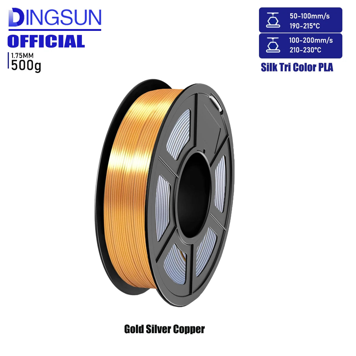 3D Maliang Tri-Color Silk PLA Filament 1.75mm | 4-Pack 250g