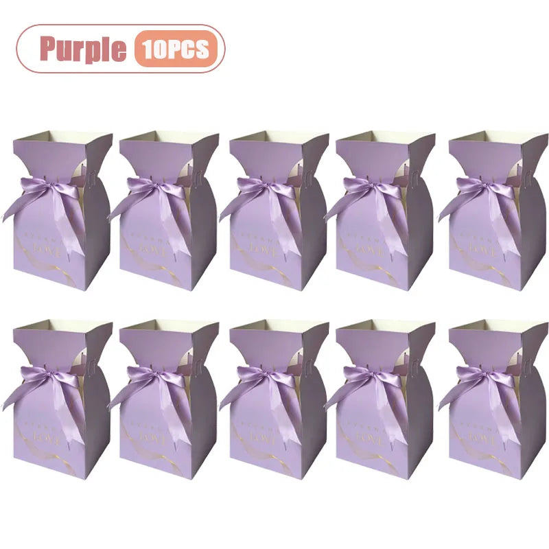 Flower Gift Box Bouquet Wrap with Handle – 10–40 Pack
