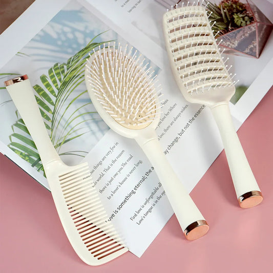 3-Piece Hair Comb Set – Cushion, Wide Tooth & Hollow Comb Hair Comb Set Oasis Select