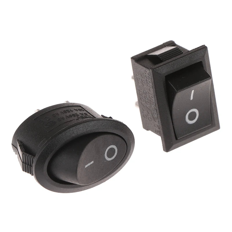 KCD1 KCD7 Oval Rocker Switch 2-Pin ON-OFF – 10 Pack