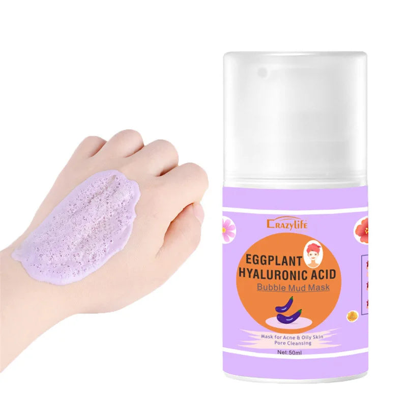 Eggplant Solid Cleansing Mask Smear Type Mud Film Deep Cleansing Face Skin Oil Control Moisturize Shrink Pores Beauty Skin Care Peaceful Pleasures Health and Wellness