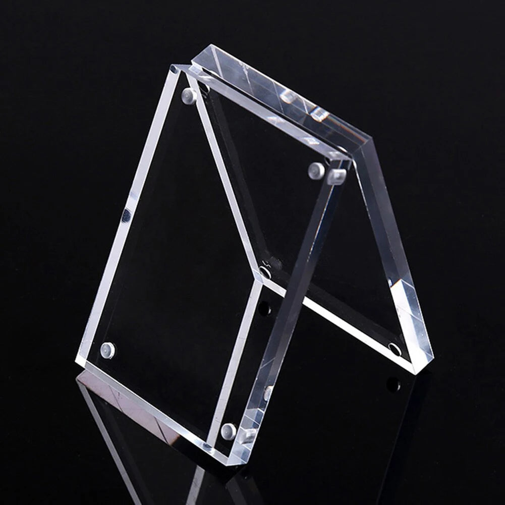 Transparent Acrylic Photo Frame Magnetic Poster Display Stand Room