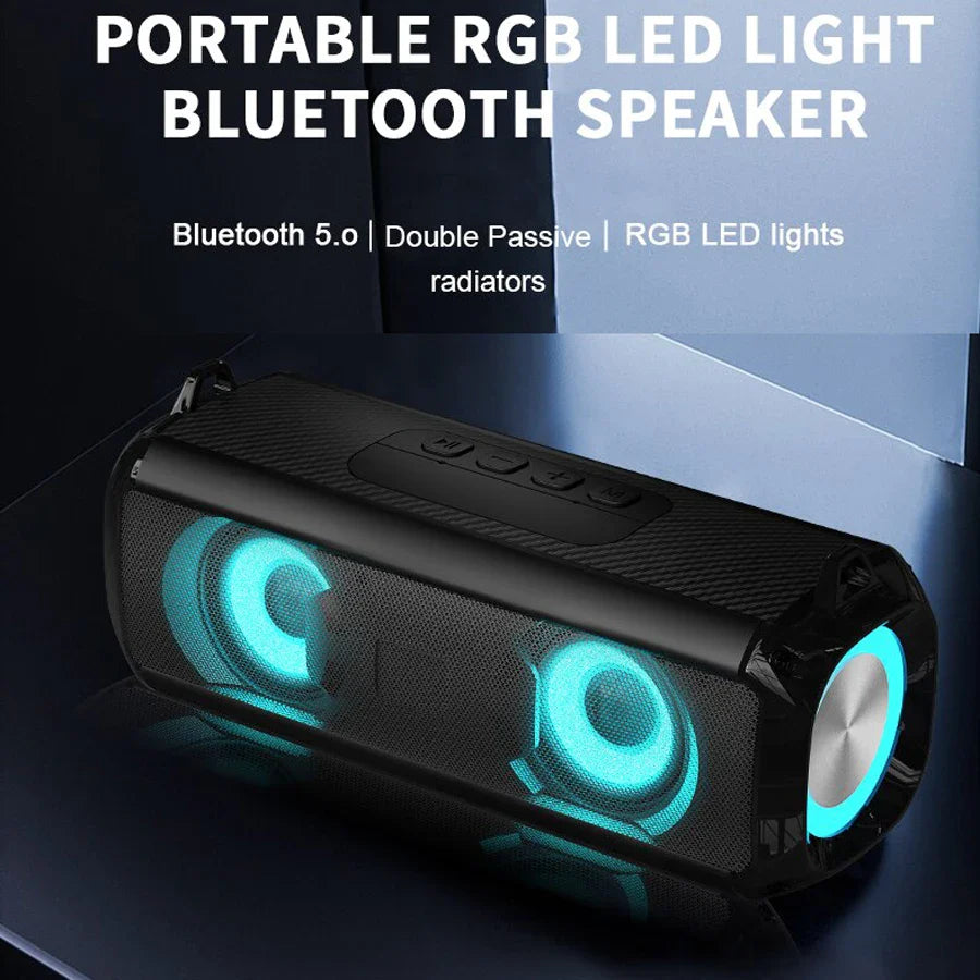 AyeBeau Portable Bluetooth Speaker RGB LED FM Radio Bass