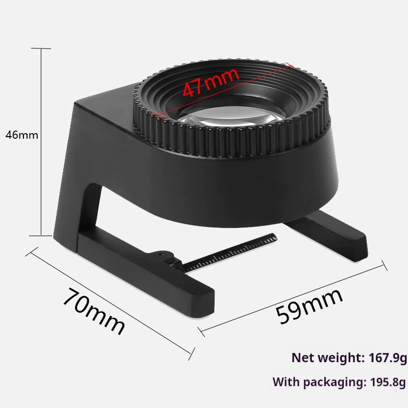 Magnifying Glass with Scale and Three Led Lights. High Magnification Magnifying Glass with Cloth Mirror Peaceful Pleasures Health and Wellness 15x