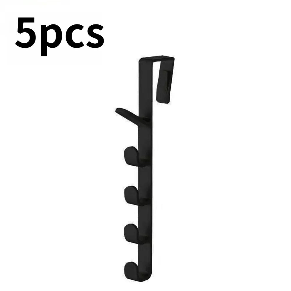 5-Hook Cabinet Door Hanging Rack | Kitchen & Bathroom Organizer