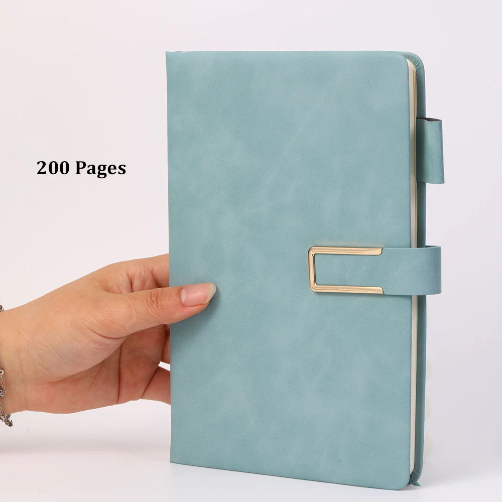 A5 Buckle Notebook Business Thick Meeting Office Record Book Pen Slot