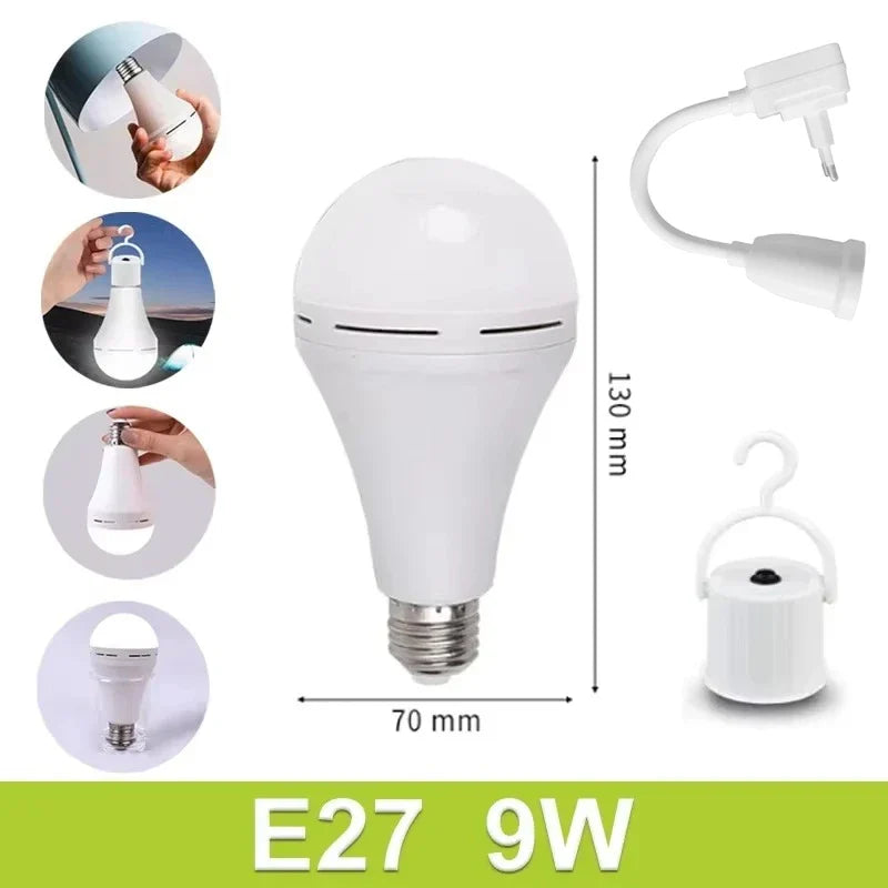 E27 Rechargeable LED Emergency Bulb 9W/15W | Portable Camp Light