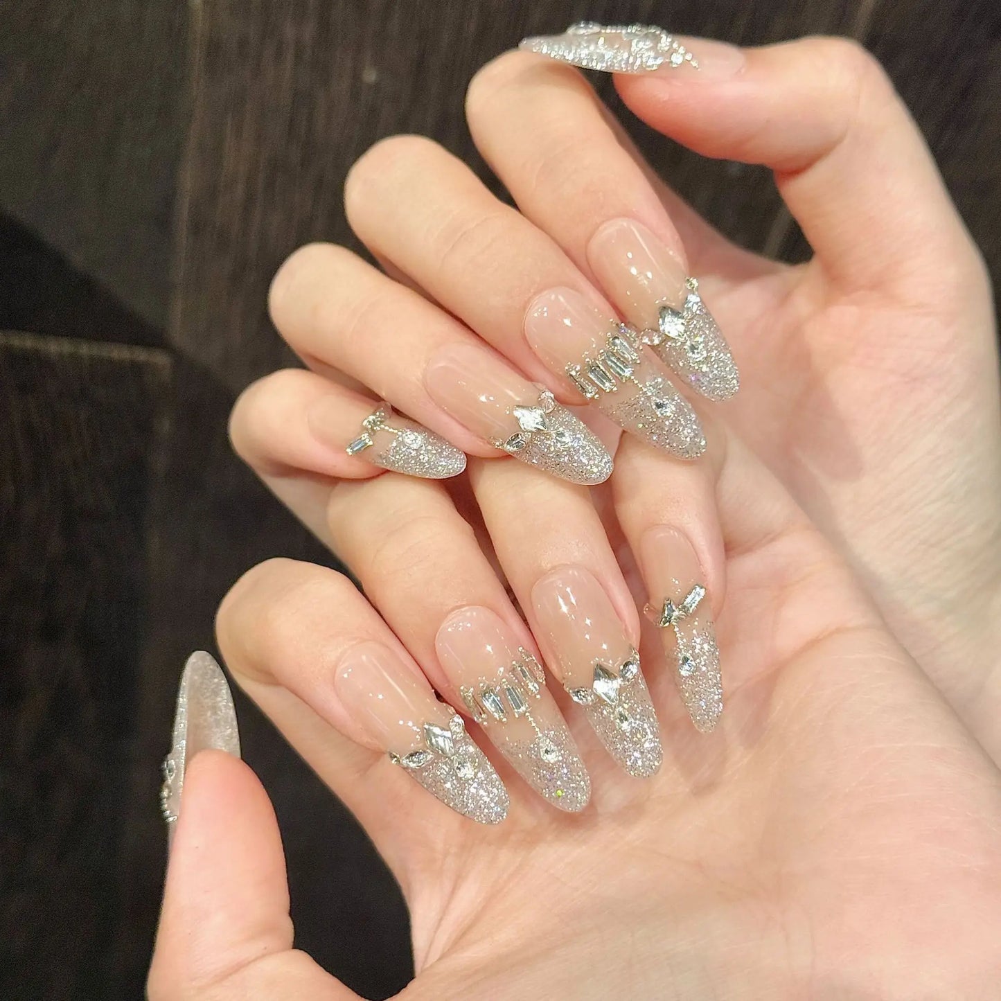 10pcs Handmade Press on Nails Sweet Pink Ballet Lady Fake Nail Tips Wearable Detachable Fashion Pearl Diamond Decor False Nails Peaceful Pleasures Health and Wellness
